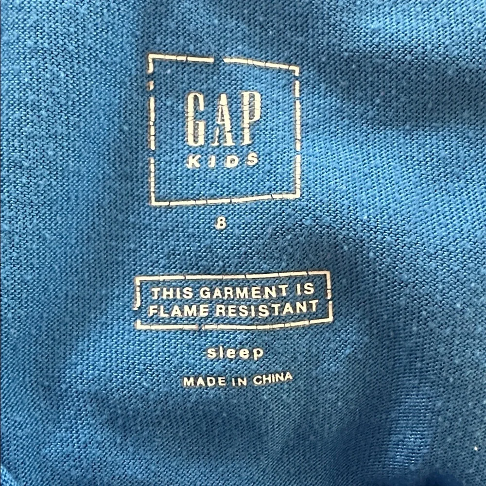 🎅🏻🦈 GAP KIDS pajama shirt long sleeved jaws Santa size medium blue youth pjs